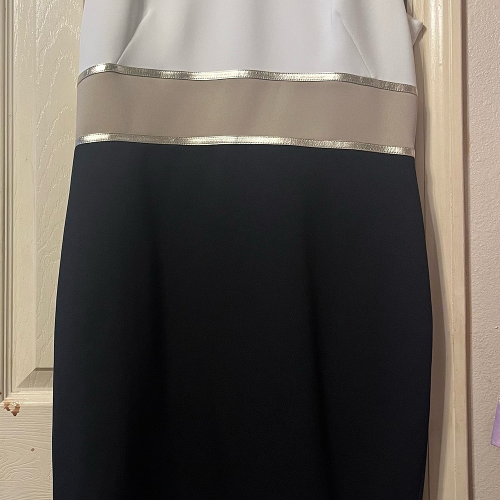 Calvin Klein Black and White Midi Dress